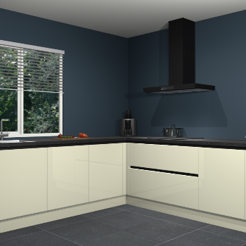 Magnolia hoogglans greeploze keuken Letland 32563