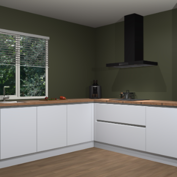 Sneeuwwitte greeploze keuken Letland 32618