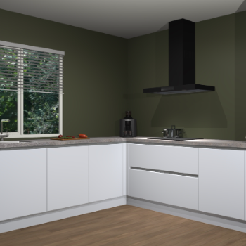 Sneeuwwitte greeploze keuken Letland 32642