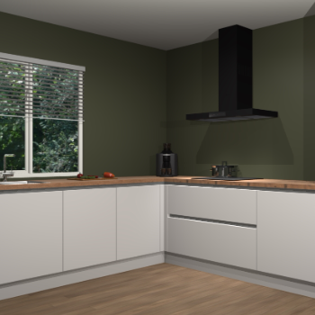 Zijdegrijze greeploze keuken Letland 32662