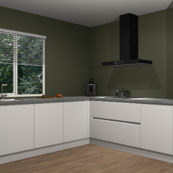 Zijdegrijze greeploze keuken Letland 32668