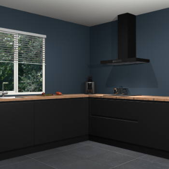 Zwarte greeploze keuken Letland 32790