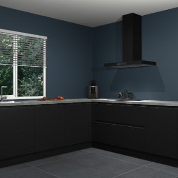 Zwarte greeploze keuken Letland 32797