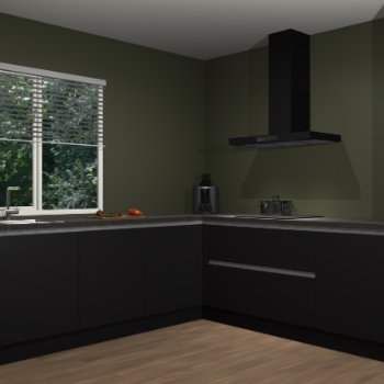 Zwarte greeploze keuken Letland 32800