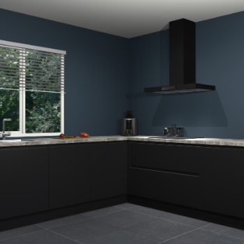 Zwarte greeploze keuken Letland 32809