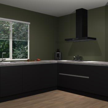 Zwarte greeploze keuken Letland 32812