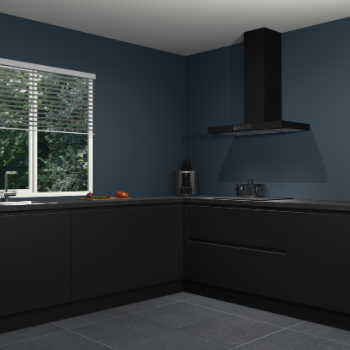 Zwarte greeploze keuken Letland 32821