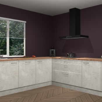 Beton opaal keuken Letland 32871