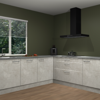 Beton opaal keuken Letland 32876