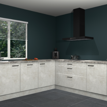 Beton opaal keuken Letland 32892