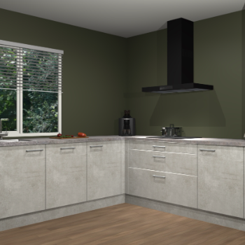 Beton opaal keuken Letland 32894