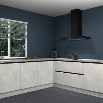 Beton opaal greeploze keuken Letland 32899