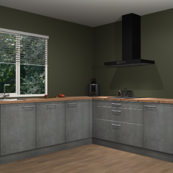 Beton parelgrijs keuken Letland 32909