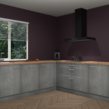 Beton parelgrijs keuken Letland 32910