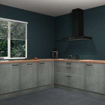 Beton parelgrijs keuken Letland 32913