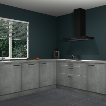 Beton parelgrijs keuken Letland 32919