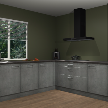 Beton parelgrijs keuken Letland 32921