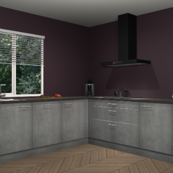 Beton parelgrijs keuken Letland 32922