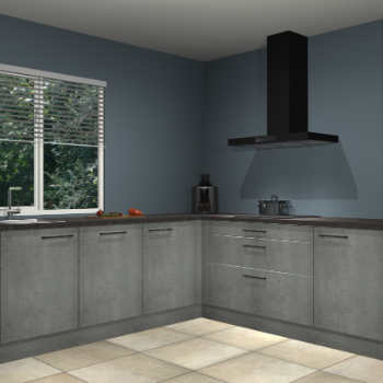 Beton parelgrijs keuken Letland 32924