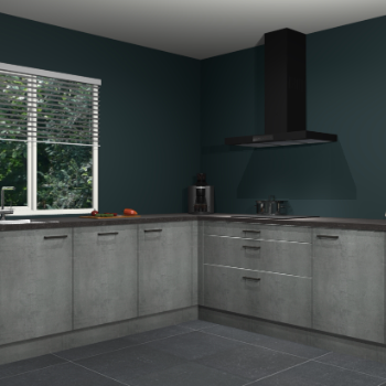 Beton parelgrijs keuken Letland 32925