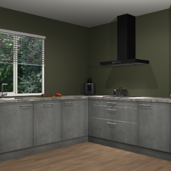 Beton parelgrijs keuken Letland 32927