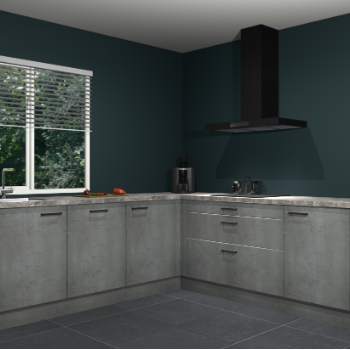 Beton parelgrijs keuken Letland 32931