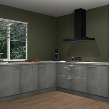 Beton parelgrijs keuken Letland 32933