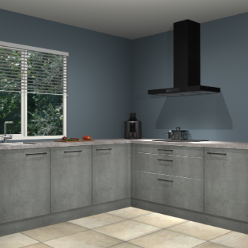 Beton parelgrijs keuken Letland 32936