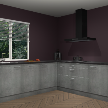 Beton parelgrijs keuken Letland 32940