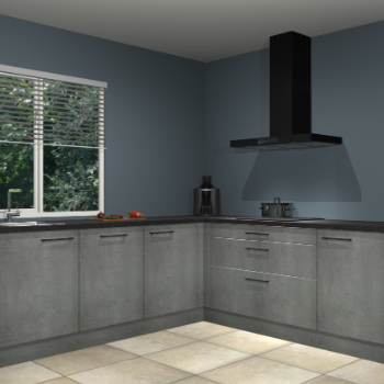 Beton parelgrijs keuken Letland 32942