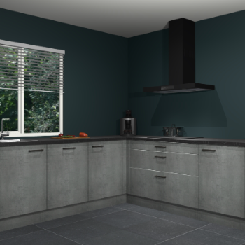 Beton parelgrijs keuken Letland 32943