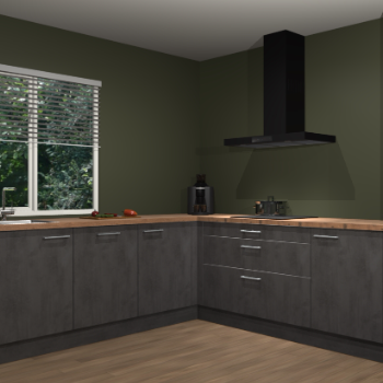 Beton antraciet keuken Letland 32950