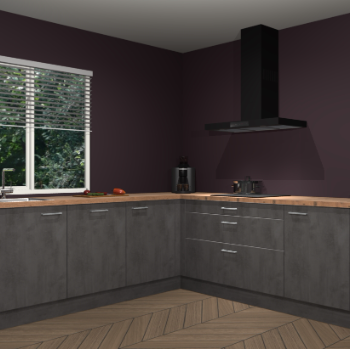 Beton antraciet keuken Letland 32951