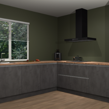 Beton antraciet greeploze keuken Letland 32952