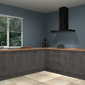 Beton antraciet keuken Letland 32953