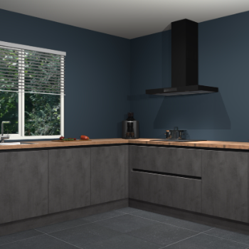 Beton antraciet greeploze keuken Letland 32955