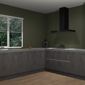 Beton antraciet greeploze keuken Letland 32961