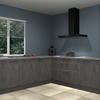 Beton antraciet keuken Letland 32962