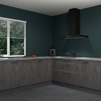 Beton antraciet keuken Letland 32963