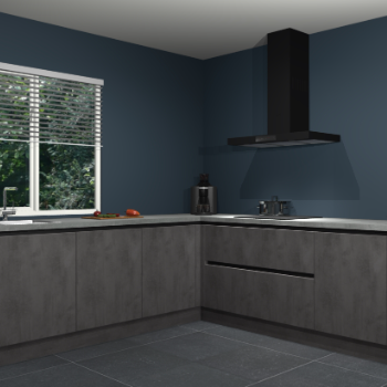 Beton antraciet greeploze keuken Letland 32964