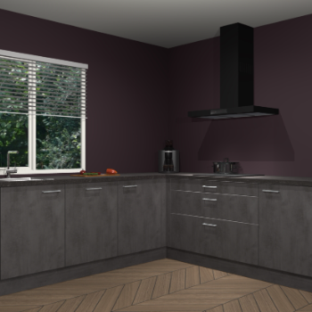 Beton antraciet keuken Letland 32966