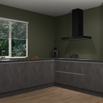 Beton antraciet greeploze keuken Letland 32967