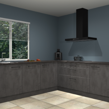 Beton antraciet keuken Letland 32968