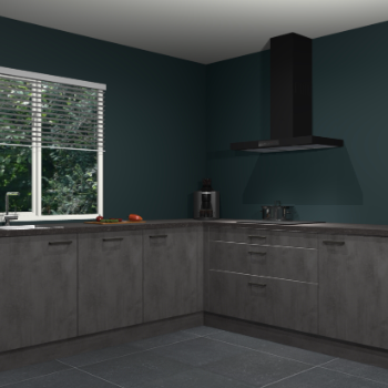 Beton antraciet keuken Letland 32969