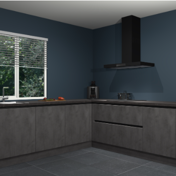 Beton antraciet greeploze keuken Letland 32970