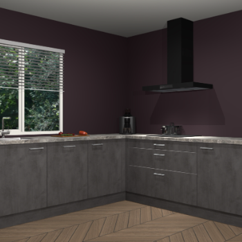 Beton antraciet keuken Letland 32972