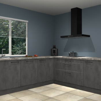 Beton antraciet keuken Letland 32974