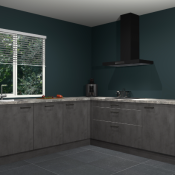 Beton antraciet keuken Letland 32975