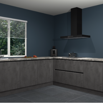 Beton antraciet greeploze keuken Letland 32976