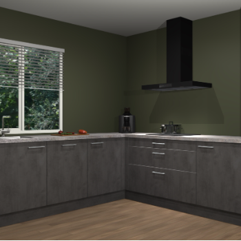 Beton antraciet keuken Letland 32977